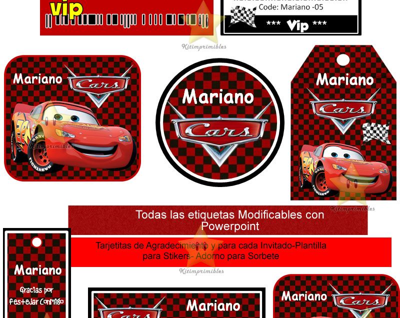 Kit Imprimible Candy Bar Cars Y Mate Golosinas Cumples Y Mas 99.0